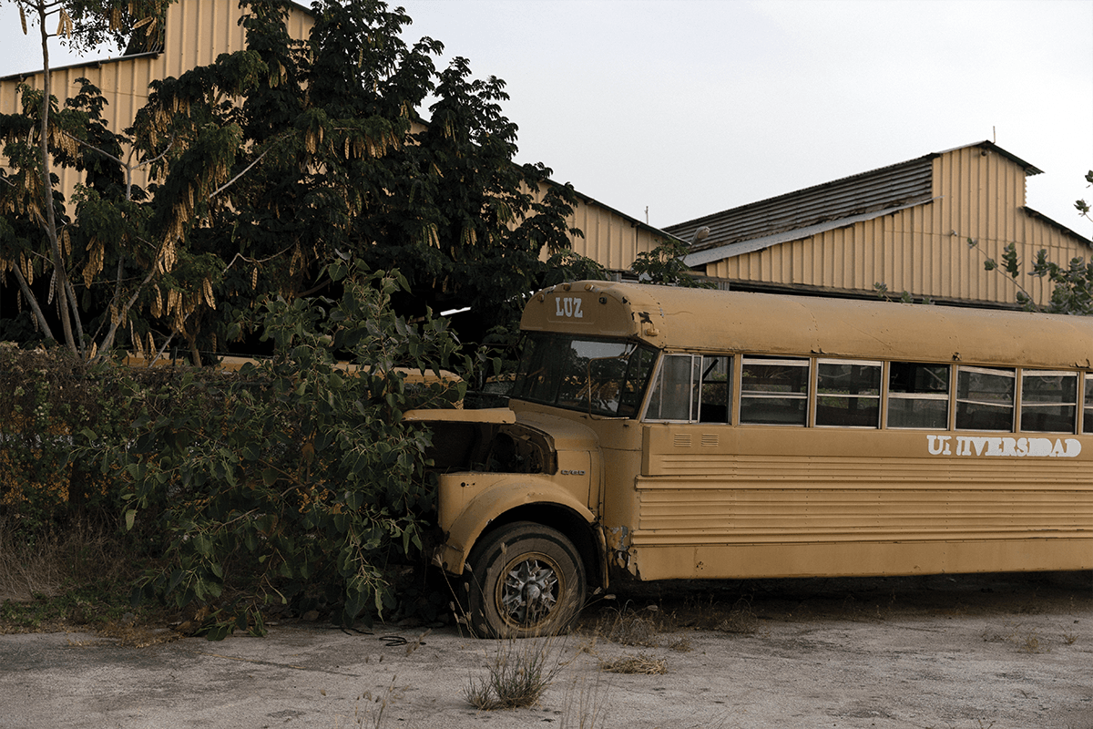 Maracaibo, Zulia, 16th February 2022. Abandoned buses from LUZ (Universidad del Zulia). LUZ has suffered severe infrastructural damage due to lack of budget from the state. Out of its 14 libraries, 12 are not operational - Fabiola Ferrero for Fondation Carmignac